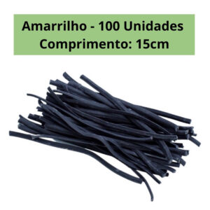 AMARRILHO ARAME FECHO PLÁSTICO PRETO 15CM