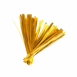 AMARRILHO PLÁSTICO BRILHANTE DOURADO 11CM