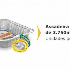 ASSADEIRA ALUMINIO RETANGULAR 3750ML