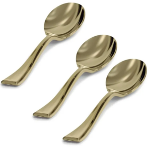 COLHER SOBREMESA DOURADA LINHA GOLD PREMIUM