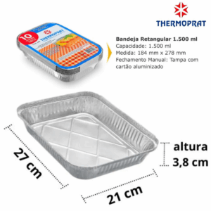 BANDEJA ALUMINIO 2000ML THERMOPRAT