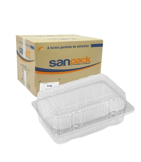 BANDEJA PET COM TAMPA ACOPLADA  S-20 SANPACK