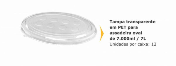TAMPA PET ASSADEIRA OVAL 7000ML THERMOPRAT