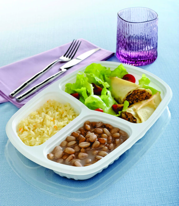 BANDEJA REFEIÇAO 331 3DIV. PRETO 268X183X40 GALVANOTEK