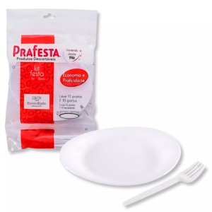 KIT FESTA PRATO GARFO BRANCO PRAFESTA