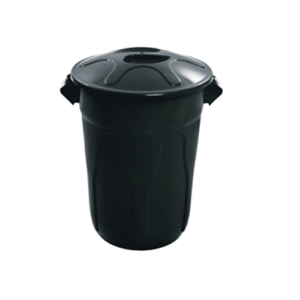 LIXEIRA 100L PRETO COM TAMPA JSN (CR100)