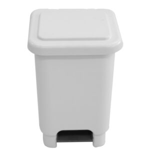 LIXEIRA QUADRADA PEDAL 100L COM RODAS BRANCO