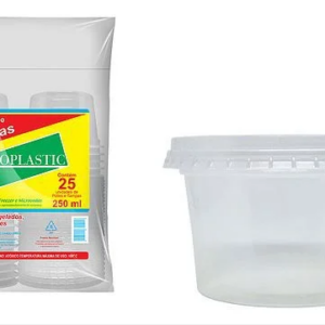 KIT POTE 250ML FREEZER E MICRONDAS RIOPLASTIC